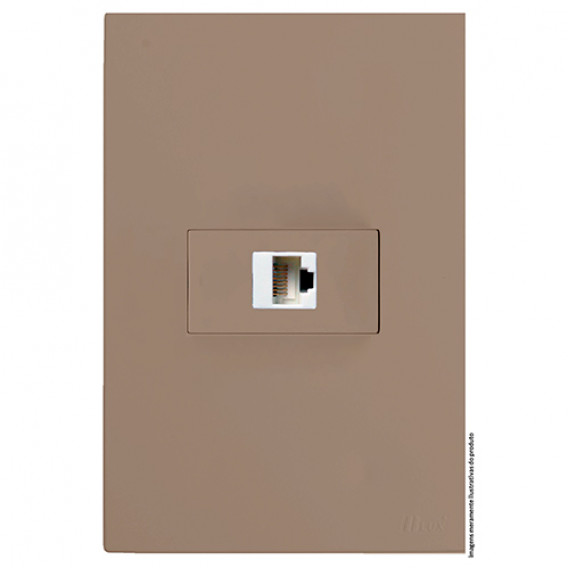 Conjunto RJ45 Cat6 Internet Horizontal 4x2 - RECTA FENDI SATIN FOSCO